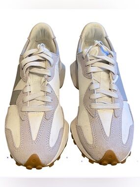NEW BALANCE White And Gray 327 Sneakers Size 7.5
